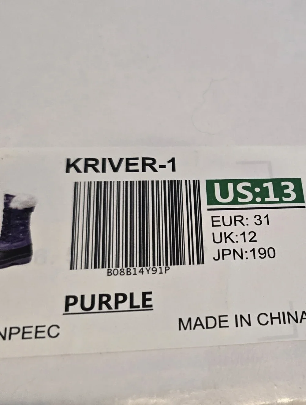 Dream Pairs Black and Purple Insulated Winter Boots with Zip and Strap